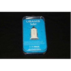 ที่ชาร์จรถ USAM 2 USB 3.1 A. (1 A. / 2.1 A.) สีขาว