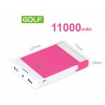 Power bank GOLF 11000 mAh Tiger 111 สีชมพู