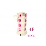 ปลั๊กคอนโด USB 4 ชั้น สีชมพู