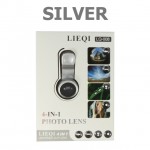 เลนส์ Lens 4 in 1 Lieqi LQ-008 เพิ่มเลนส์ CPL ช่วยลดแสงสะท้อน สีเงิน