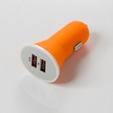 ที่ชาร์จในรถ 2 USB 1 A/2.1 A สีส้ม