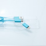 สายชาร์จ 2 in 1 REMAX AURORA Micro USB/iPhone 5 สีฟ้า