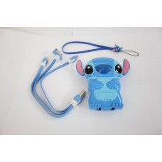 Power Bank Stitch แบตสำรอง สติช 8000 mAh ผิวพลาสติก สีฟ้า