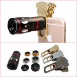 เลนส์ Lens 4 in 1 Universal clamp camera lens สีทอง