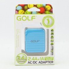 สีฟ้า ที่ชาร์จ GOLF 2 USB CHARGER 2.4A