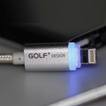 สายชาร์จ iPhone 5/6 LED Golf Braided Cable สีเงิน