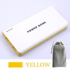 แบตสำรอง Mobile Power 30000 mAh สีเหลือง + ถุงผ้า สีเทา