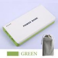 แบตสำรอง Mobile Power 30000 mAh สีเขียว + ถุงผ้า สีเทา