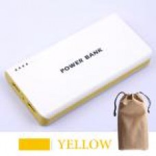 แบตสำรอง Mobile Power 30000 mAh สีเหลือง + ถุงผ้า สีน้ำตาล
