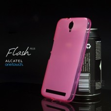 เคส Alcatel Onetouch Flash Plus เคสนิ่ม ซิลิโคน ป้องกันรอยนิ้วมือบนตัวเคส สีชมพู