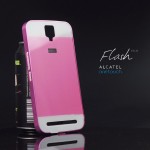 เคส Alcatel onetouch Flash Plus ขอบกันกระแทก Bumper พร้อมฝาหลัง อะครีลิค สีชมพู