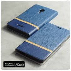 เคส Alcatel Onetouch Flash 2 เคสฝาพับหนัง PVC มีช่องใส่บัตร สีน้ำเงิน