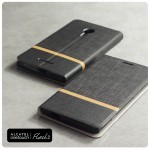 เคส Alcatel Onetouch Flash 2 เคสฝาพับหนัง PVC มีช่องใส่บัตร สีดำ