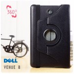 เคส DELL Venue 8 l หมุนได้ 360 องศา หนังPU ฝาพับเป็นขาตั้งได้ สีดำ (FREE ฟิล์มกันรอย)