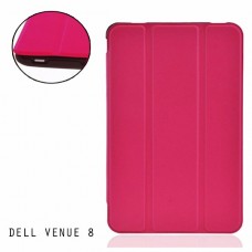 เคส DELL Venue 8 (For andriods) | เคสฝาพับ 3 ท่อน สีสันสดใส ฝาพับเป็นขาตั้งได้ (สีชมพูเข้ม)