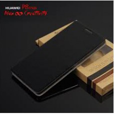 เคส Huawei P8 Max เคสหนัง + แผ่นเหล็กป้องกันตัวเครื่อง (บางพิเศษ) สีดำ