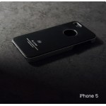 เคส iPhone 5 / 5s เคสแข็งสีเรียบ สีดำ / ขอบสีเงิน