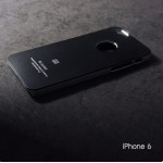 เคส iPhone 6 / 6s เคสแข็งสีเรียบ สีดำ / ขอบสีเงิน