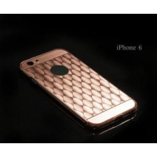 เคส iPhone 6 / 6s l เคสฝาหลัง + Bumper (แบบเงา) ลายตาราง ขอบกันกระแทก สีโรสโกลด์