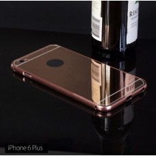 เคส iPhone 6 Plus (5.5 นิ้ว) l เคสฝาหลัง + Bumper (แบบเงา) ขอบกันกระแทก สีโรสโกลด์