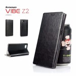 เคส Lenovo Vibe Z2 Pro (K920) เคสฝาพับบางพิเศษ พร้อมแผ่นเหล็กป้องกันของมีคม พับเป็นขาตั้งได้จาก Mofi สีดำ