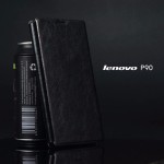 เคส Lenovo P90 เคสฝาพับบางพิเศษ พร้อมแผ่นเหล็กป้องกันของมีคม พับเป็นขาตั้งได้จาก Mofi สีดำ