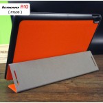 เคส Lenovo IdeaTab A10 (A7600) เคสฝาพับ 3 ท่อนสีสันสดใส ฝาพับเป็นขาตั้งได้ (สีส้ม)