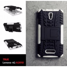 เคส Lenovo A2010 (TRUE Lenovo 4G A2010) กรอบบั๊มเปอร์ กันกระแทก Defender สีขาว (เป็นขาตั้งได้)
