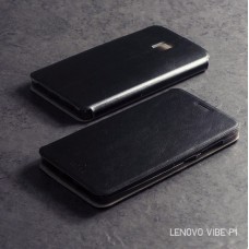 เคส Lenovo Vibe P1 เคสฝาพับบางพิเศษ พร้อมแผ่นเหล็กป้องกันของมีคม พับเป็นขาตั้งได้จาก Mofi สีดำ