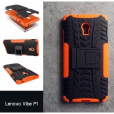 เคส Lenovo Vibe P1 กรอบบั๊มเปอร์ กันกระแทก Defender สีส้ม (เป็นขาตั้งได้)