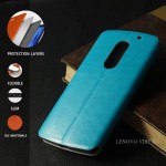 เคส Lenovo Vibe X3 เคสหนัง + แผ่นเหล็กป้องกันตัวเครื่อง (บางพิเศษ) สีฟ้า