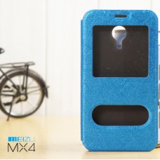 เคส Meizu MX4 l เคสฝาพับ เป็นขาตั้งได้ พร้อมช่องรูดรับสาย สีน้ำเงิน 