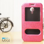 เคส Meizu MX4 l เคสฝาพับ เป็นขาตั้งได้ พร้อมช่องรูดรับสาย สีชมพู 