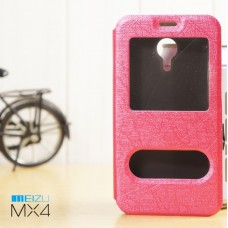 เคส Meizu MX4 l เคสฝาพับ เป็นขาตั้งได้ พร้อมช่องรูดรับสาย สีชมพู 