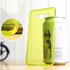 เคส Samsung Galaxy A7 เคสยางนิ่ม TPU แบบใส พร้อมจุด Pixel ขนาดเล็กด้านในเคสป้องกันเคสติดกับตัวเครื่อง เขียว