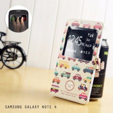 เคส Samsung Galaxy Note4 เคสฝาพับผิวกันลื่น เปิด-ปิด อัตโนมัติ (รับสายโดยไม่ต้องเปิดฝา) ลายที่ 5