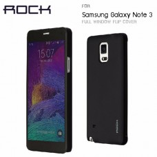 เคส Samsung Galaxy Note 3 เคสฝาพับหน้าต่างเต็มจอกึ่งโปร่งแสง จาก ROCK