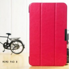 เคส ASUS Memo Pad 8 (ME181C) | เคส สีสันสดใส ฝาพับเป็นขาตั้งได้ (สีชมพูเข้ม)