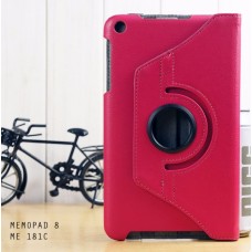 เคส ASUS Memo Pad8 (ME181C) หมุนได้ 360 องศา หนังPU ฝาพับเป็นขาตั้งได้ (ชมพูเข้ม)