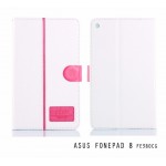 เคส ASUS Fonepad 8 (FE380CG) เอซุส โฟนแพด8 ฝาพับตั้งได้ มีช่องใสบัตร สีขาว / ชมพู