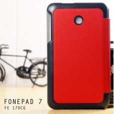 เคส ASUS Fonepad 7 (FE170CG) | เคสเอซุส โฟนแพด7 สีสันสดใส ฝาพับเป็นขาตั้งได้ (สีแดง)