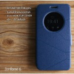 เคส Zenfone 6 l ฝาพับสีน้ำเงิน พื้นผิวกันน้ำ (ช่องกลม)