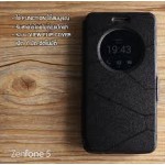 เคส Zenfone 5 เคสฝาพับช่องกลม เปิด-ปิด อัตโนมัติ รับสายโดยไม่ต้องเปิดฝา พื้นผิวกันน้ำ สีดำ