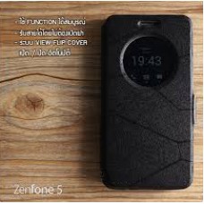 เคส Zenfone 5 เคสฝาพับช่องกลม เปิด-ปิด อัตโนมัติ รับสายโดยไม่ต้องเปิดฝา พื้นผิวกันน้ำ สีดำ