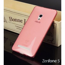 เคส ASUS Zenfone 5 | เคสนิ่ม Super Slim TPU บางพิเศษ พร้อมจุด Pixel ขนาดเล็กด้านในเคสป้องกันเคสติดกับตัวเครื่อง (แดง/ใส)