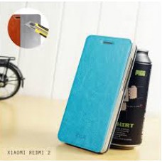 เคส Xiaomi Redmi 2 เคสฝาพับบางพิเศษ พร้อมแผ่นเหล็กป้องกันของมีคม พับเป็นขาตั้งได้จาก Mofi สีฟ้าอมเขียว