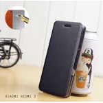 เคส Xiaomi Redmi 2 เคสฝาพับบางพิเศษ พร้อมแผ่นเหล็กป้องกันของมีคม พับเป็นขาตั้งได้จาก Mofi สีดำ