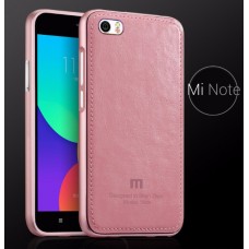 เคส Mi Note / Mi Note Pro Bumper (เกรด Premium) พร้อมฝาหลัง (หนัง) สีชมพู