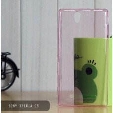 เคส Sony Xperia C3 l เคสนิ่ม Super Slim TPU บางพิเศษ พร้อมจุด Pixel ขนาดเล็กด้านในเคสป้องกันเคสติดกับตัวเครื่อง สีชมพู