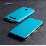 เคส ASUS Zenfone GO (ZC500TG) เคสหนัง + แผ่นเหล็กป้องกันตัวเครื่อง (บางพิเศษ) สีฟ้าอมเขียว